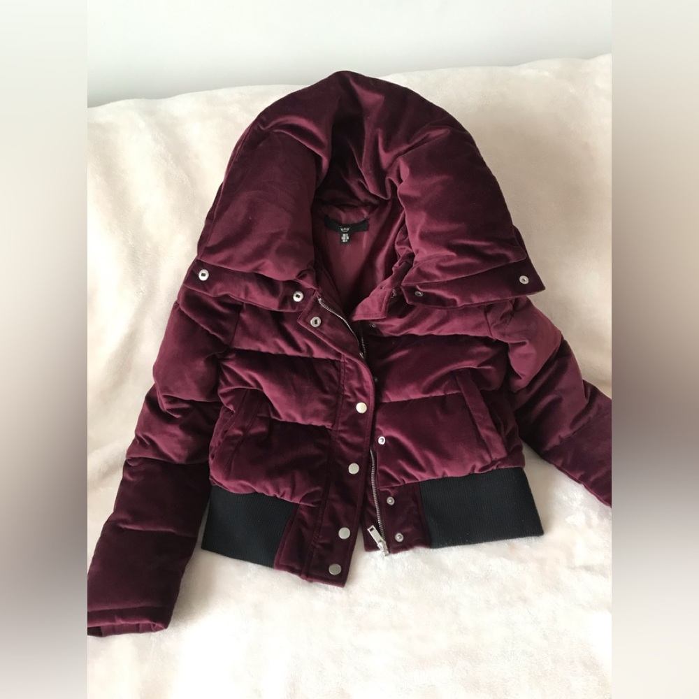 Missguided Bomber Jacket Burgundy Size S